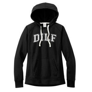 Dilf Varsity Style Dad Older More Mature Women's Fleece Hoodie