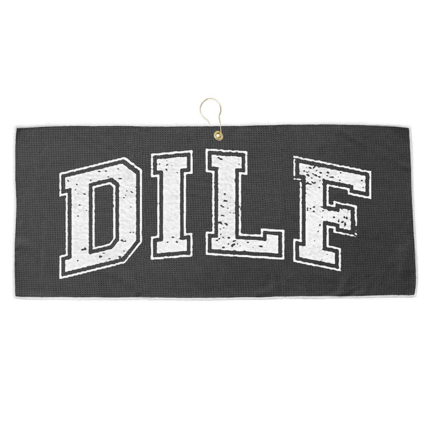 Dilf Varsity Style Dad Older More Mature Large Microfiber Waffle Golf Towel