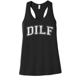 Dilf Varsity Style Dad Older More Mature Women's Racerback Tank