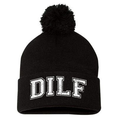 Dilf Varsity Style Dad Older More Mature Pom Pom 12in Knit Beanie