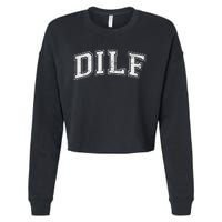 Dilf Varsity Style Dad Older More Mature Cropped Pullover Crew