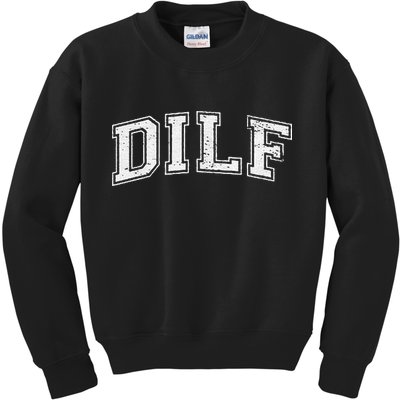 Dilf Varsity Style Dad Older More Mature Kids Sweatshirt