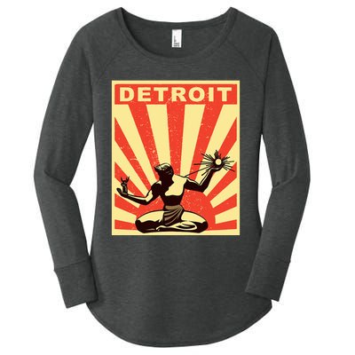 Detroit Vintage Spirit Of Detroit Women's Perfect Tri Tunic Long Sleeve Shirt