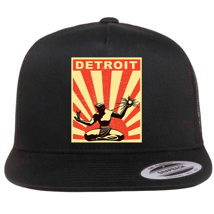 Detroit Vintage Spirit Of Detroit Flat Bill Trucker Hat