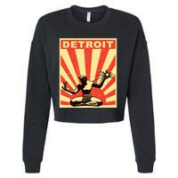 Detroit Vintage Spirit Of Detroit Cropped Pullover Crew