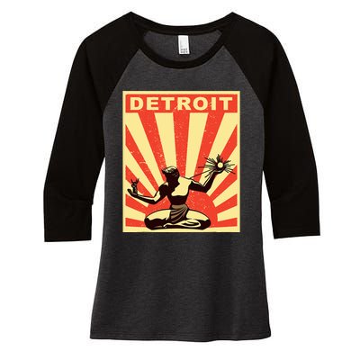 Detroit Vintage Spirit Of Detroit Women's Tri-Blend 3/4-Sleeve Raglan Shirt