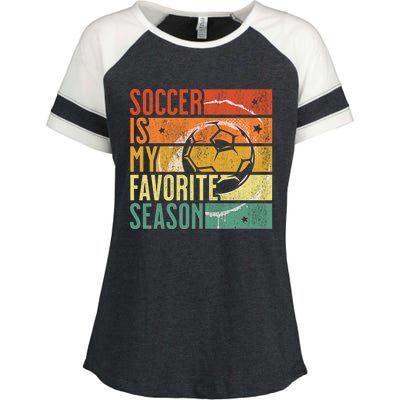 Distressed Vintage Soccer Is My Favorite Season Cool Gift Enza Ladies Jersey Colorblock Tee