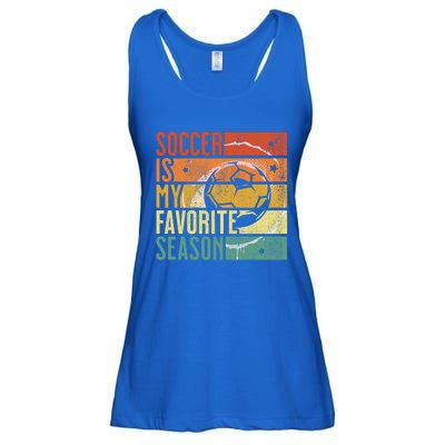 Distressed Vintage Soccer Is My Favorite Season Cool Gift Ladies Essential Flowy Tank