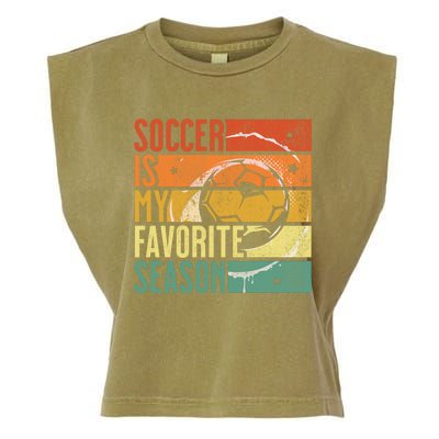 Distressed Vintage Soccer Is My Favorite Season Cool Gift Garment-Dyed Women's Muscle Tee