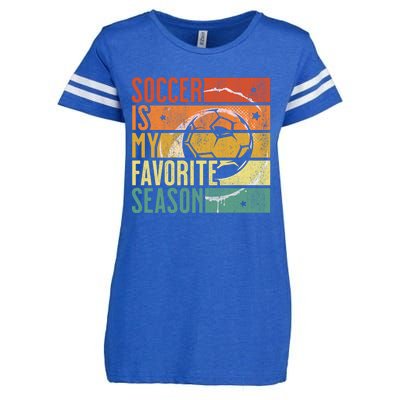 Distressed Vintage Soccer Is My Favorite Season Cool Gift Enza Ladies Jersey Football T-Shirt