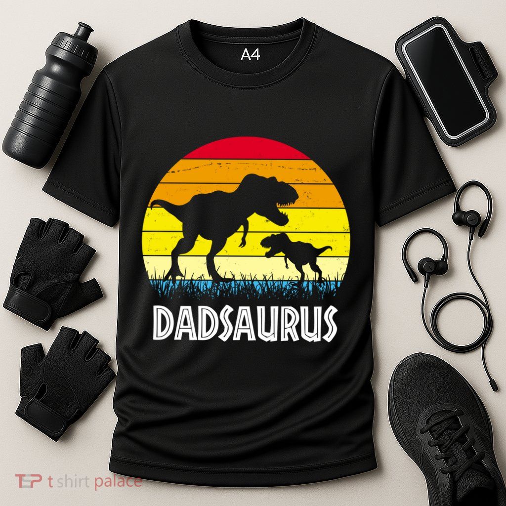 Dadsaurus Vintage Sunset Performance Shirt