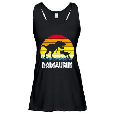 Dadsaurus Vintage Sunset Ladies Essential Flowy Tank
