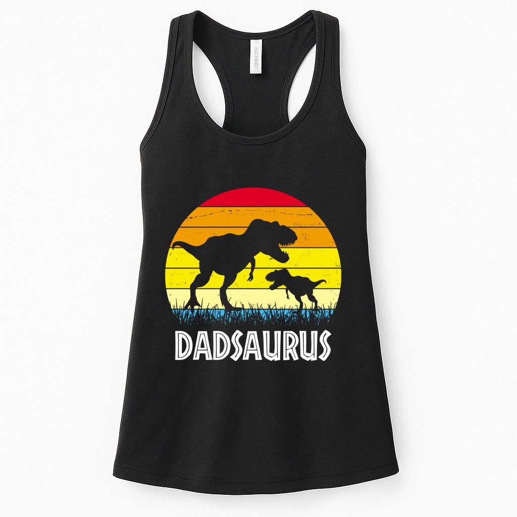 Dadsaurus Vintage Sunset Womens Tank Top
