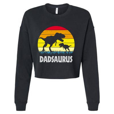 Dadsaurus Vintage Sunset Cropped Pullover Crew