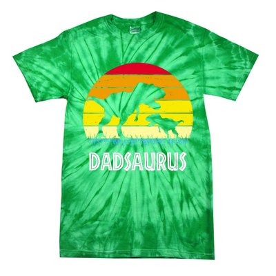 Dadsaurus Vintage Sunset Tie-Dye T-Shirt