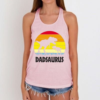 Dadsaurus Vintage Sunset Women's Knotted Racerback Tank