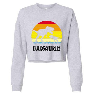 Dadsaurus Vintage Sunset Cropped Pullover Crew