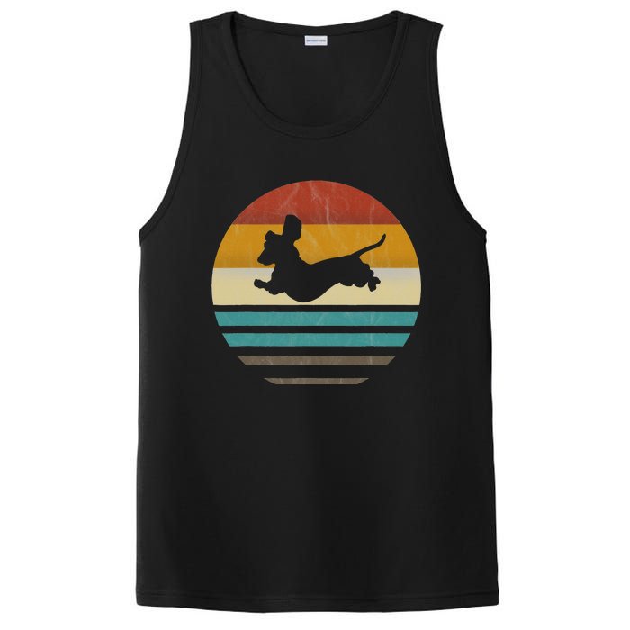 Dachshund Vintage Silhouette 60s 70s Retro PosiCharge Competitor Tank