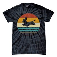 Dachshund Vintage Silhouette 60s 70s Retro Tie-Dye T-Shirt