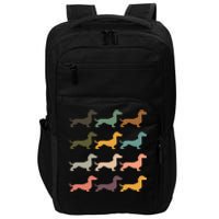 Dachshund Vintage Silhouette funny Dog Lover Impact Tech Backpack