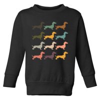 Dachshund Vintage Silhouette funny Dog Lover Toddler Sweatshirt