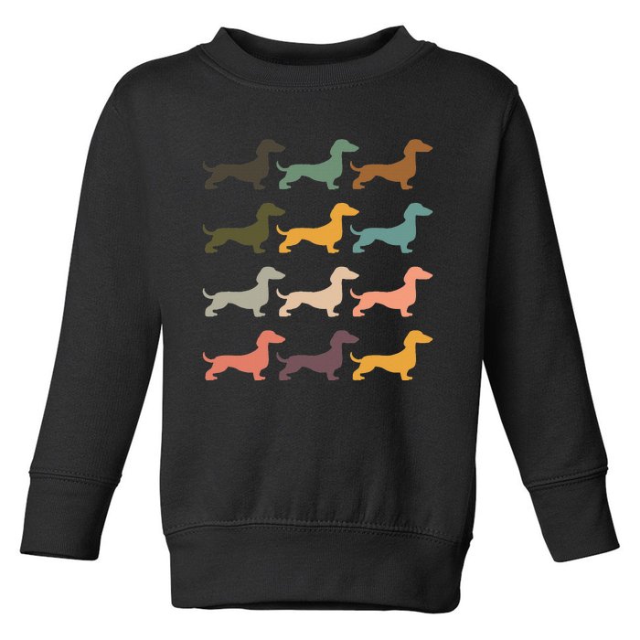 Dachshund Vintage Silhouette funny Dog Lover Toddler Sweatshirt