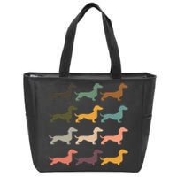 Dachshund Vintage Silhouette funny Dog Lover Zip Tote Bag