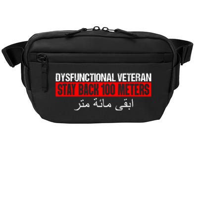 Dysfunctional Veteran Stay Back 100 Meters Arabic Crossbody Pack