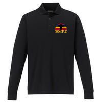 Distressed Vintage Sunset Billy Strings Goat Performance Long Sleeve Polo