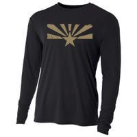 Distressed Vintage State Of Arizona Flag Cooling Performance Long Sleeve Crew