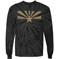 Distressed Vintage State Of Arizona Flag Tie-Dye Long Sleeve Shirt