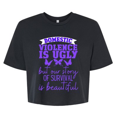 Domestic Violence Survivor Domestic Abuse Awareness Bella+Canvas Jersey Crop Tee