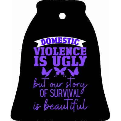 Domestic Violence Survivor Domestic Abuse Awareness Ceramic Bell Ornament