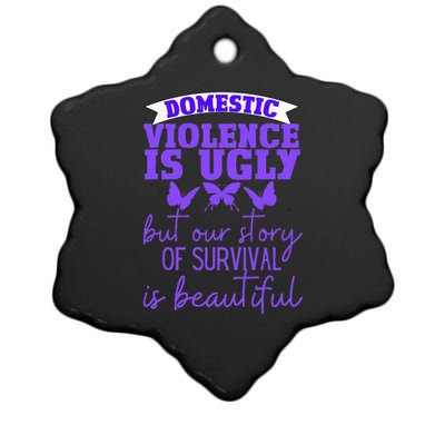 Domestic Violence Survivor Domestic Abuse Awareness Ceramic Star Ornament