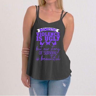 Domestic Violence Survivor Domestic Abuse Awareness Women's Strappy Tank