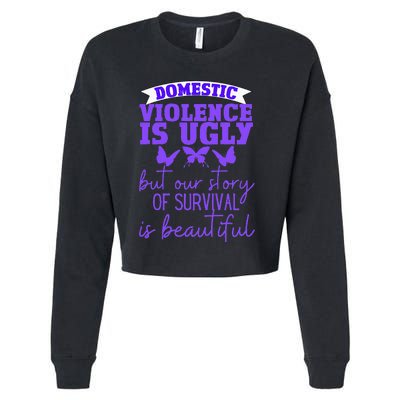 Domestic Violence Survivor Domestic Abuse Awareness Cropped Pullover Crew