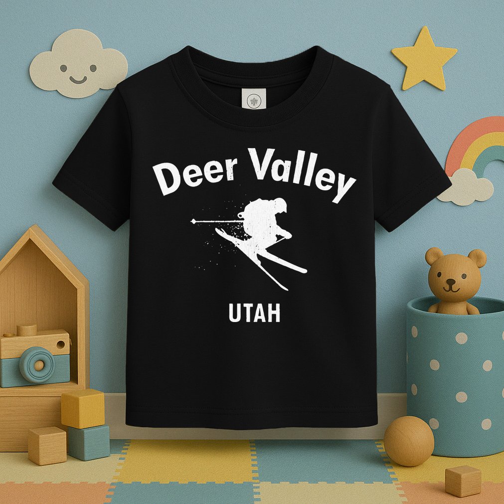 Deer Valley Skiing Tee Utah Ski Toddler T-Shirt