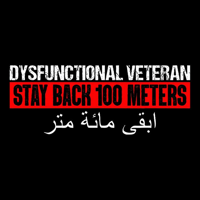 Dysfunctional Veteran Stay Back 100 Meters Arabic Cooling Performance Crew T-Shirt