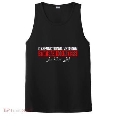 Dysfunctional Veteran Stay Back 100 Meters Arabic PosiCharge Competitor Tank