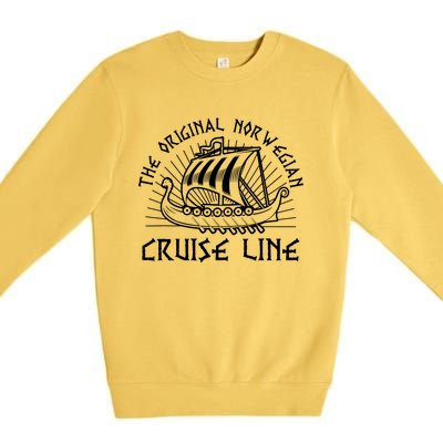 Drakkar Viking Ship Original Norwegian Cruise Line Norse Premium Crewneck Sweatshirt