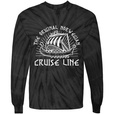 Drakkar Viking Ship Original Norwegian Cruise Line Norse Tie-Dye Long Sleeve Shirt