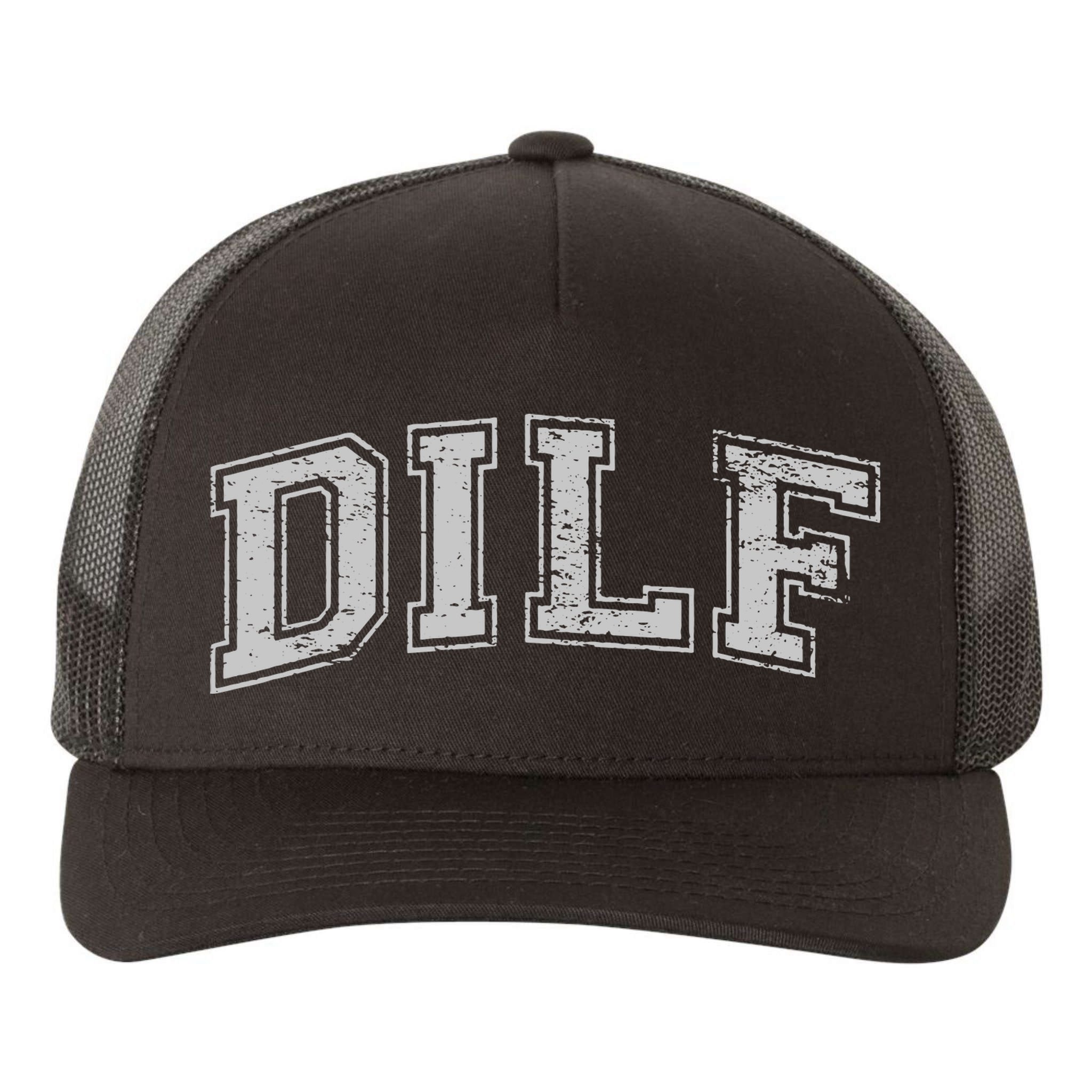 DILF VARSITY STYLE DAD OLDER MORE MATURE MEN Yupoong Adult 5-Panel Trucker Hat