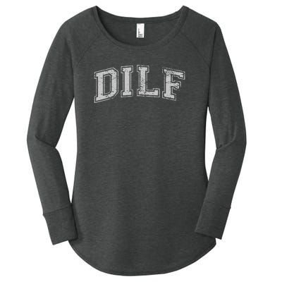 DILF VARSITY STYLE DAD OLDER MORE MATURE MEN Women's Perfect Tri Tunic Long Sleeve Shirt