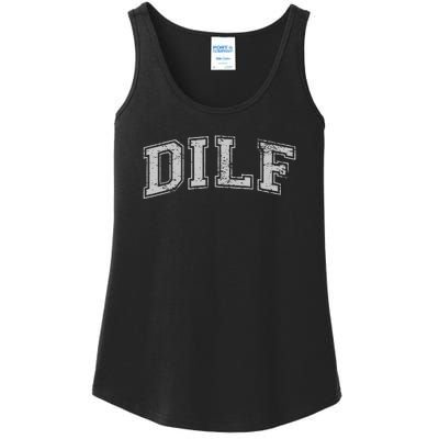 DILF VARSITY STYLE DAD OLDER MORE MATURE MEN Ladies Essential Tank