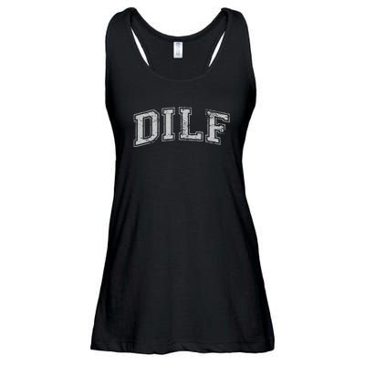 DILF VARSITY STYLE DAD OLDER MORE MATURE MEN Ladies Essential Flowy Tank