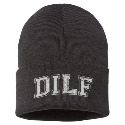 DILF VARSITY STYLE DAD OLDER MORE MATURE MEN Sustainable Knit Beanie