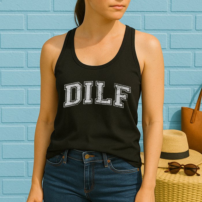 DILF VARSITY STYLE DAD OLDER MORE MATURE MEN Womens Tank Top