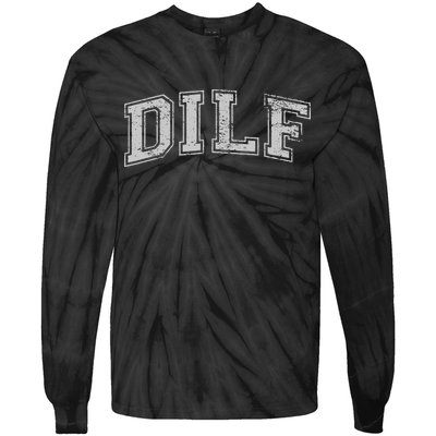 DILF VARSITY STYLE DAD OLDER MORE MATURE MEN Tie-Dye Long Sleeve Shirt