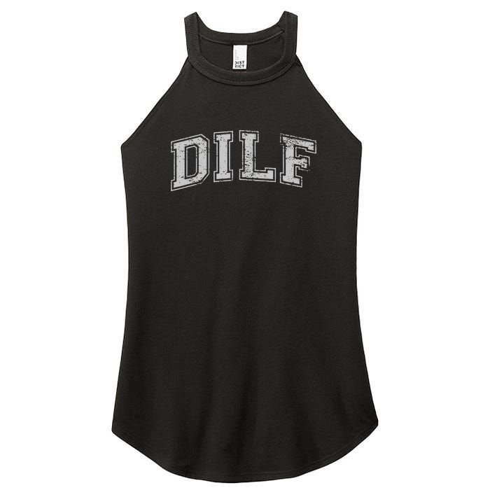 DILF VARSITY STYLE DAD OLDER MORE MATURE MEN Women's Perfect Tri Rocker Tank