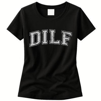 DILF VARSITY STYLE DAD OLDER MORE MATURE MEN Womens T-Shirt